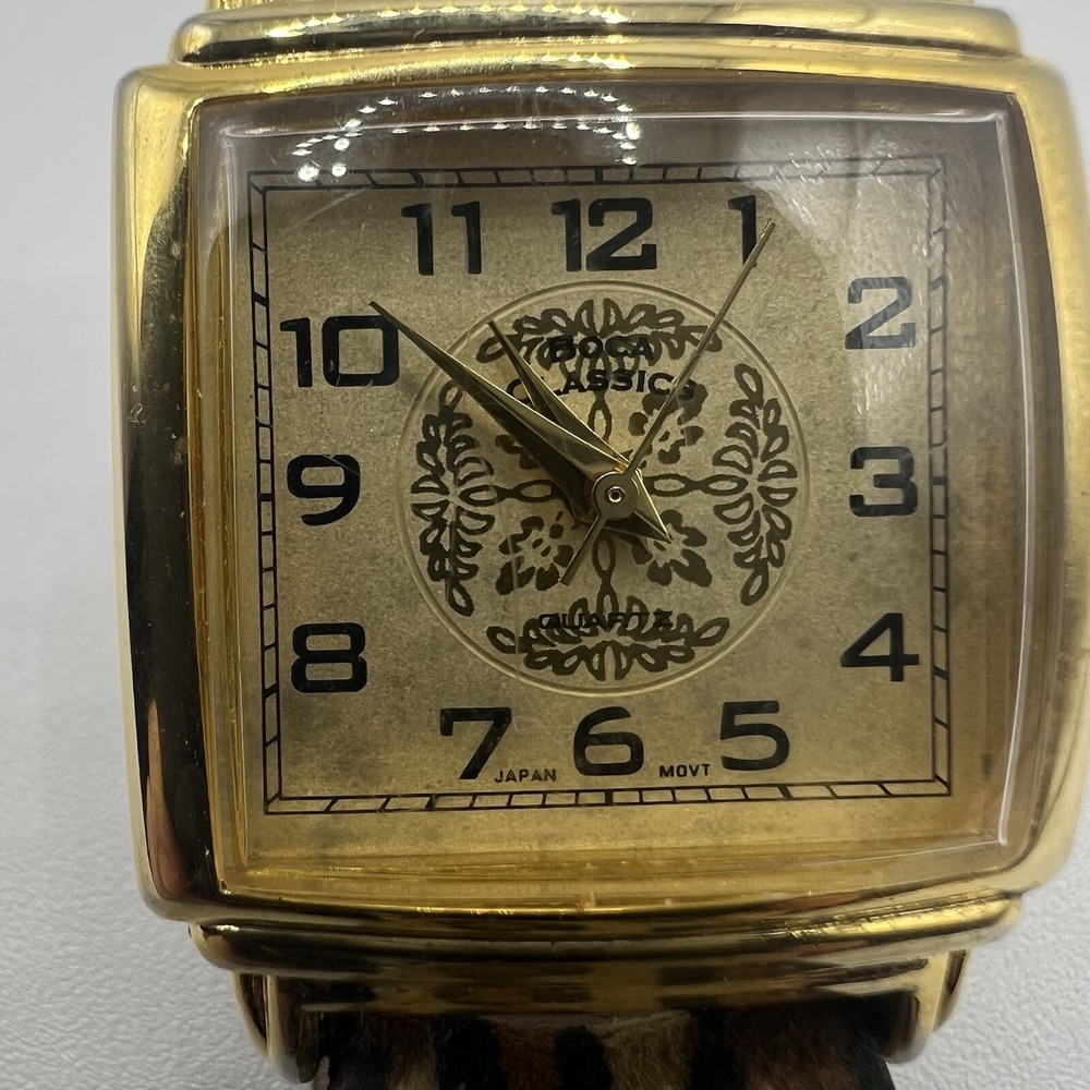 Boca‎ Classics Wristwatch with a Leopard Print Band gift grannycore